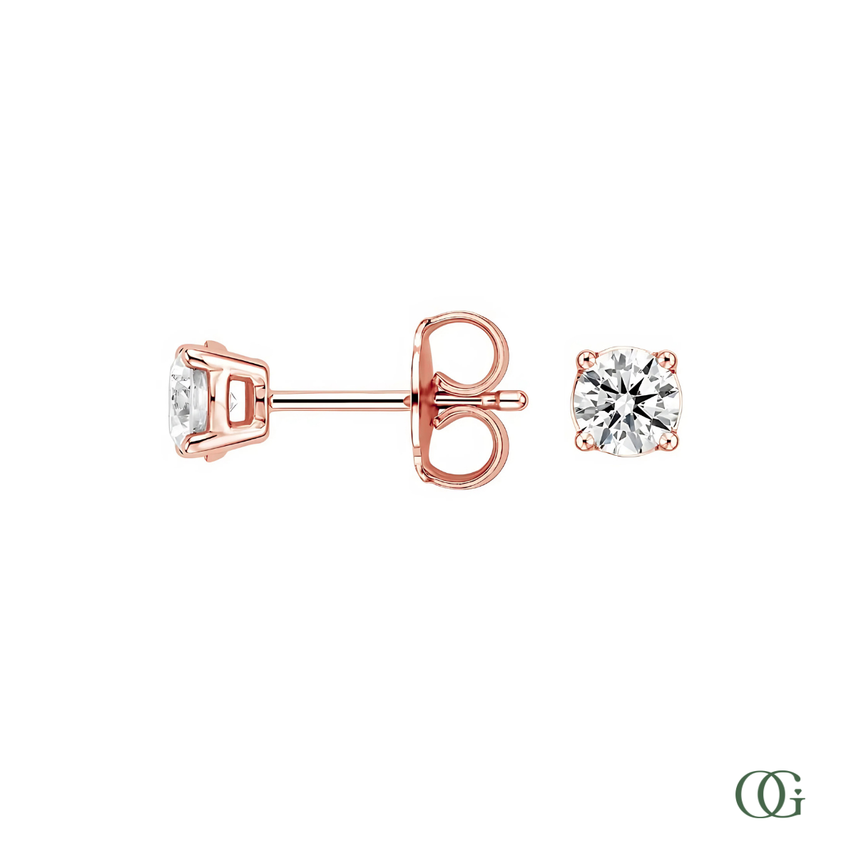 4 Prong Basket Set Lab Grown Diamond Stud Earrings