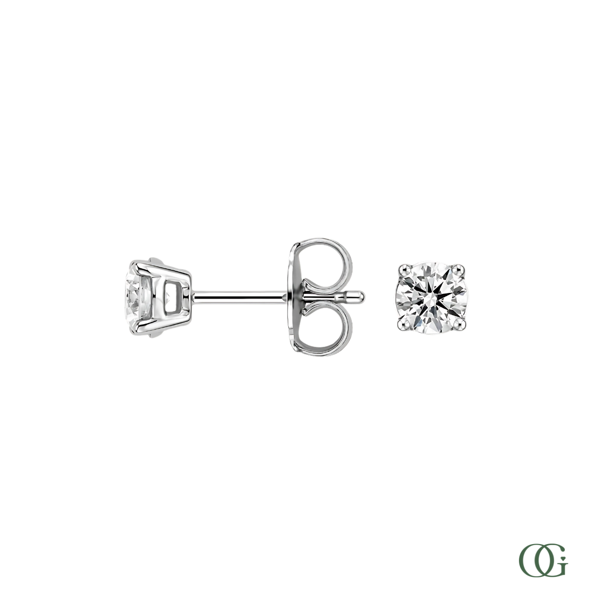 4 Prong Basket Set Lab Grown Diamond Stud Earrings
