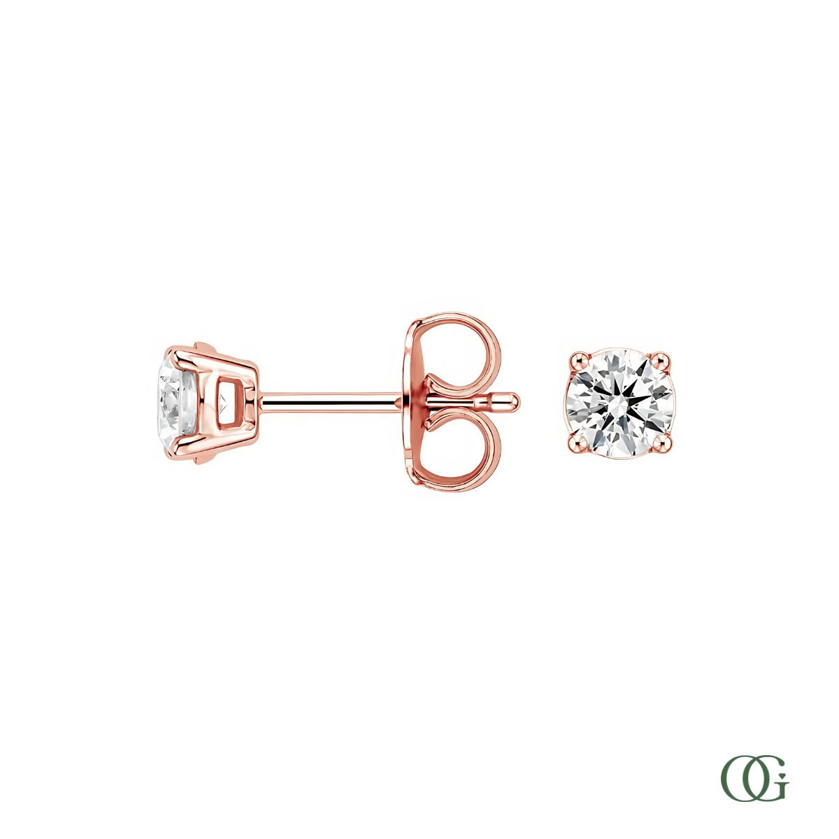 4 Prong Basket Set Lab Grown Diamond Stud Earrings