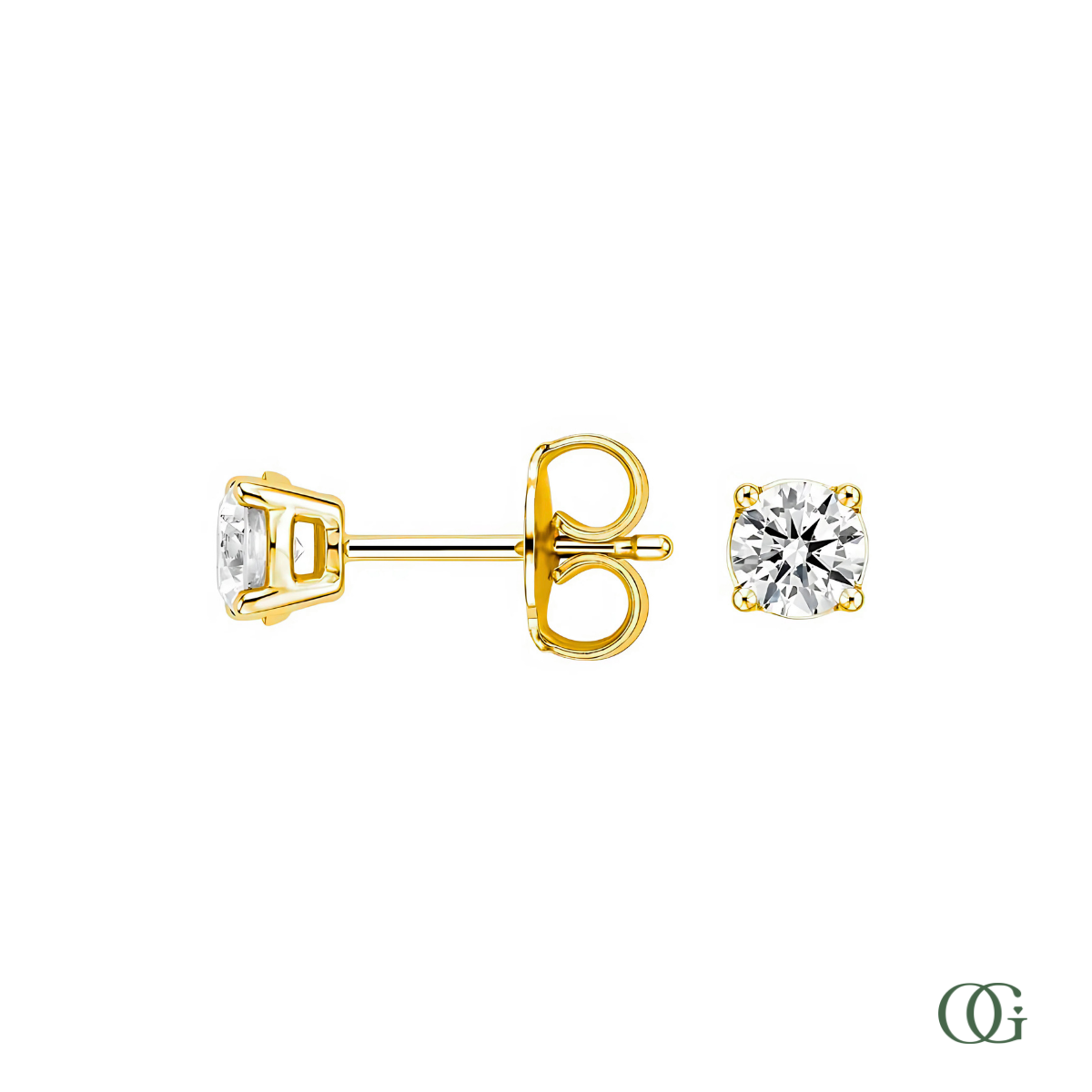 4 Prong Basket Set Lab Grown Diamond Stud Earrings