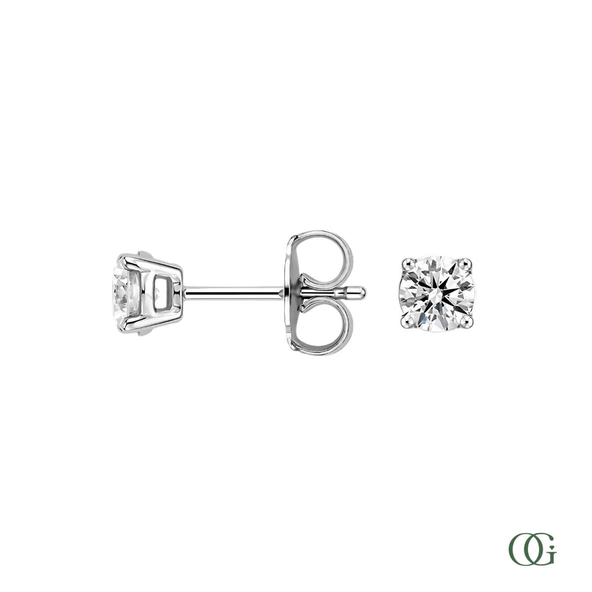 4 Prong Basket Set Lab Grown Diamond Stud Earrings