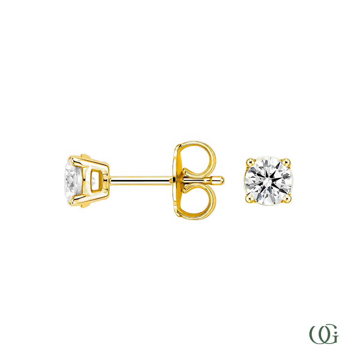 4 Prong Basket Set Lab Grown Diamond Stud Earrings