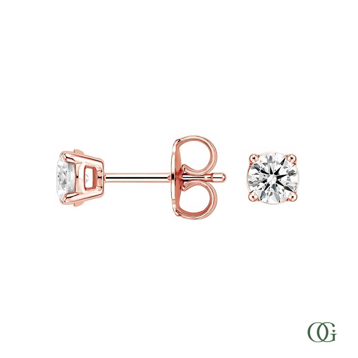 4 Prong Basket Set Lab Grown Diamond Stud Earrings