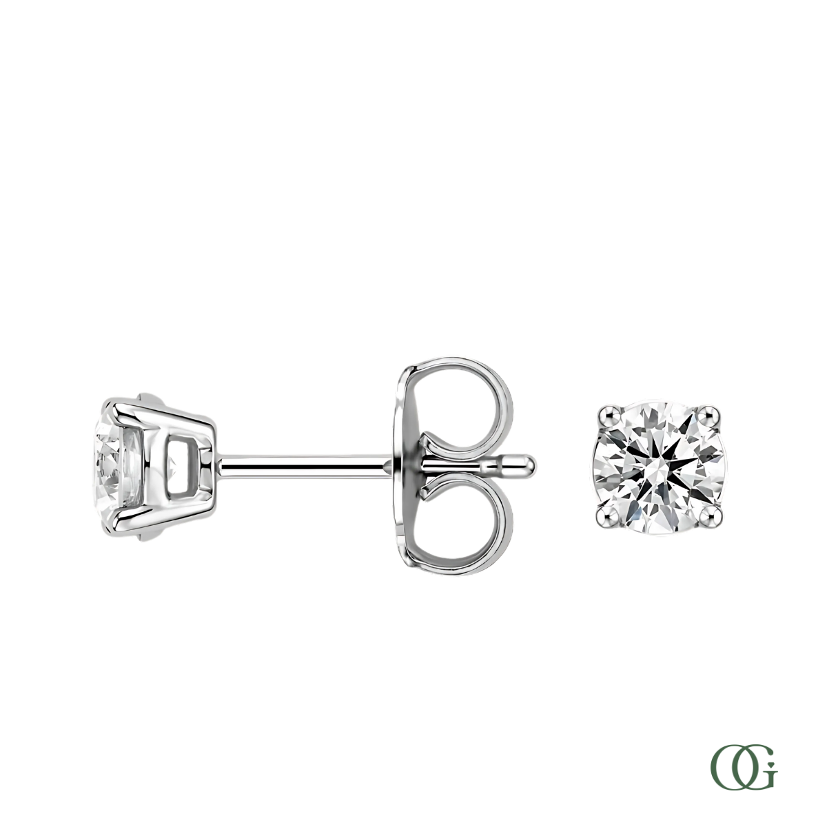 4 Prong Basket Set Lab Grown Diamond Stud Earrings