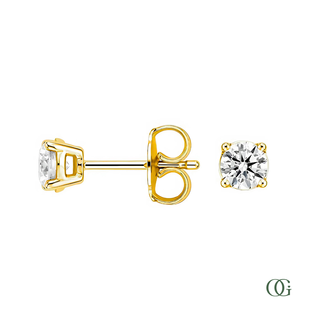 4 Prong Basket Set Lab Grown Diamond Stud Earrings