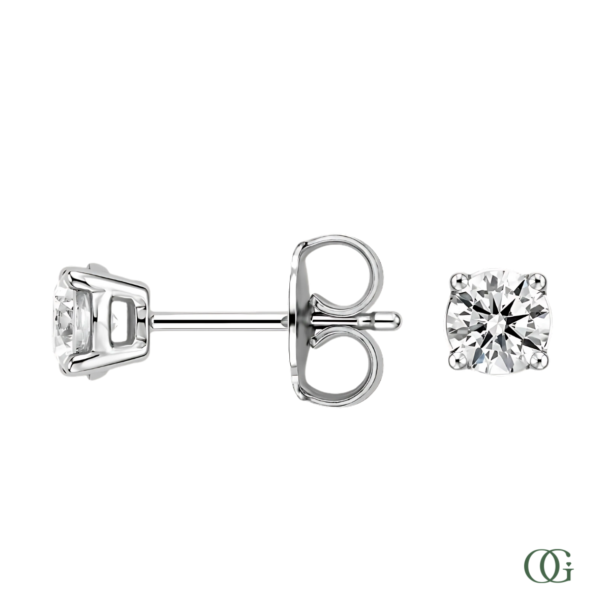 4 Prong Basket Set Lab Grown Diamond Stud Earrings