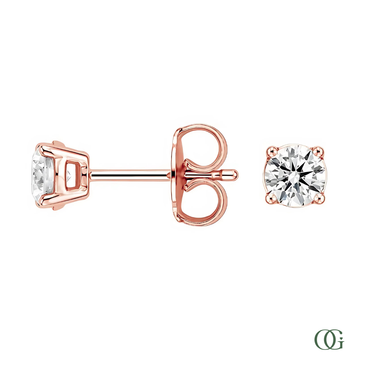 4 Prong Basket Set Lab Grown Diamond Stud Earrings