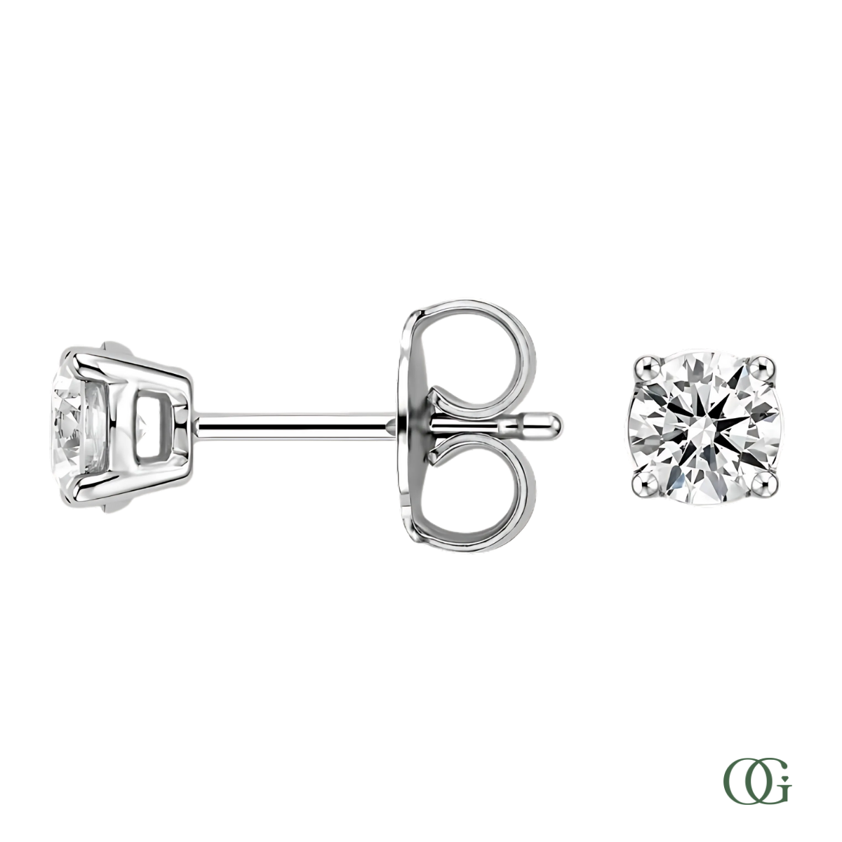 4 Prong Basket Set Lab Grown Diamond Stud Earrings