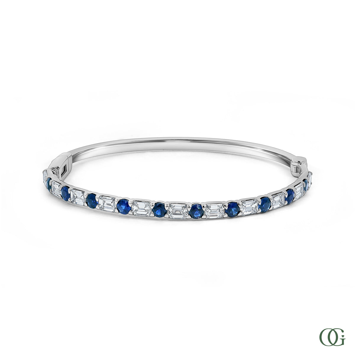 Emerald Cut Sapphire & Diamond Bangle 5.00 CTW