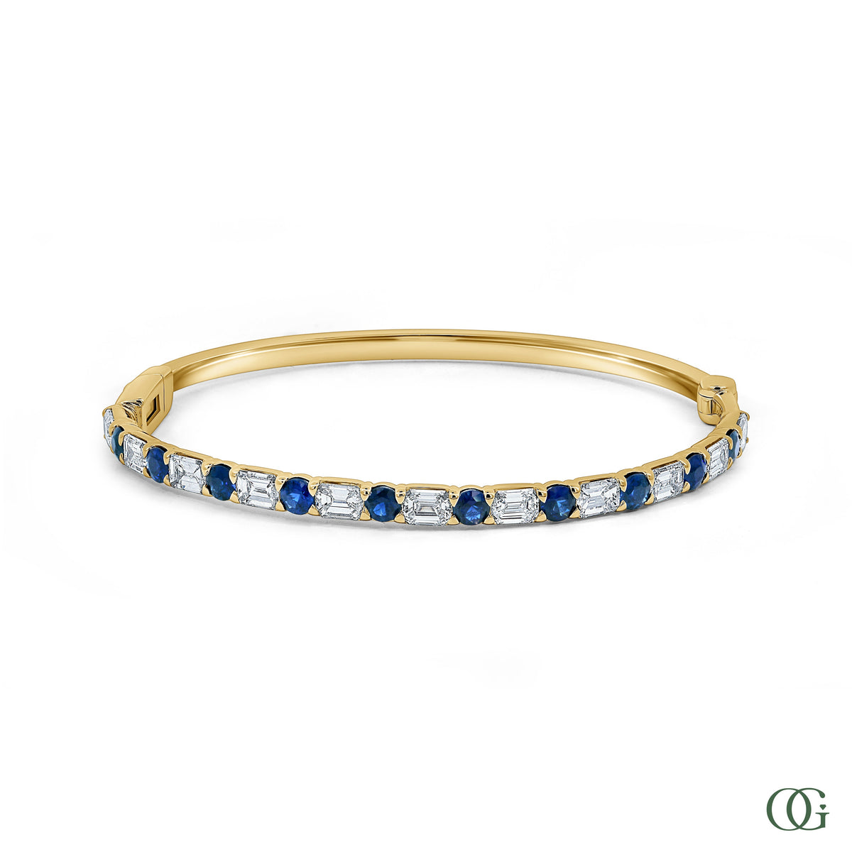 Emerald Cut Sapphire & Diamond Bangle | 5.00 CTW