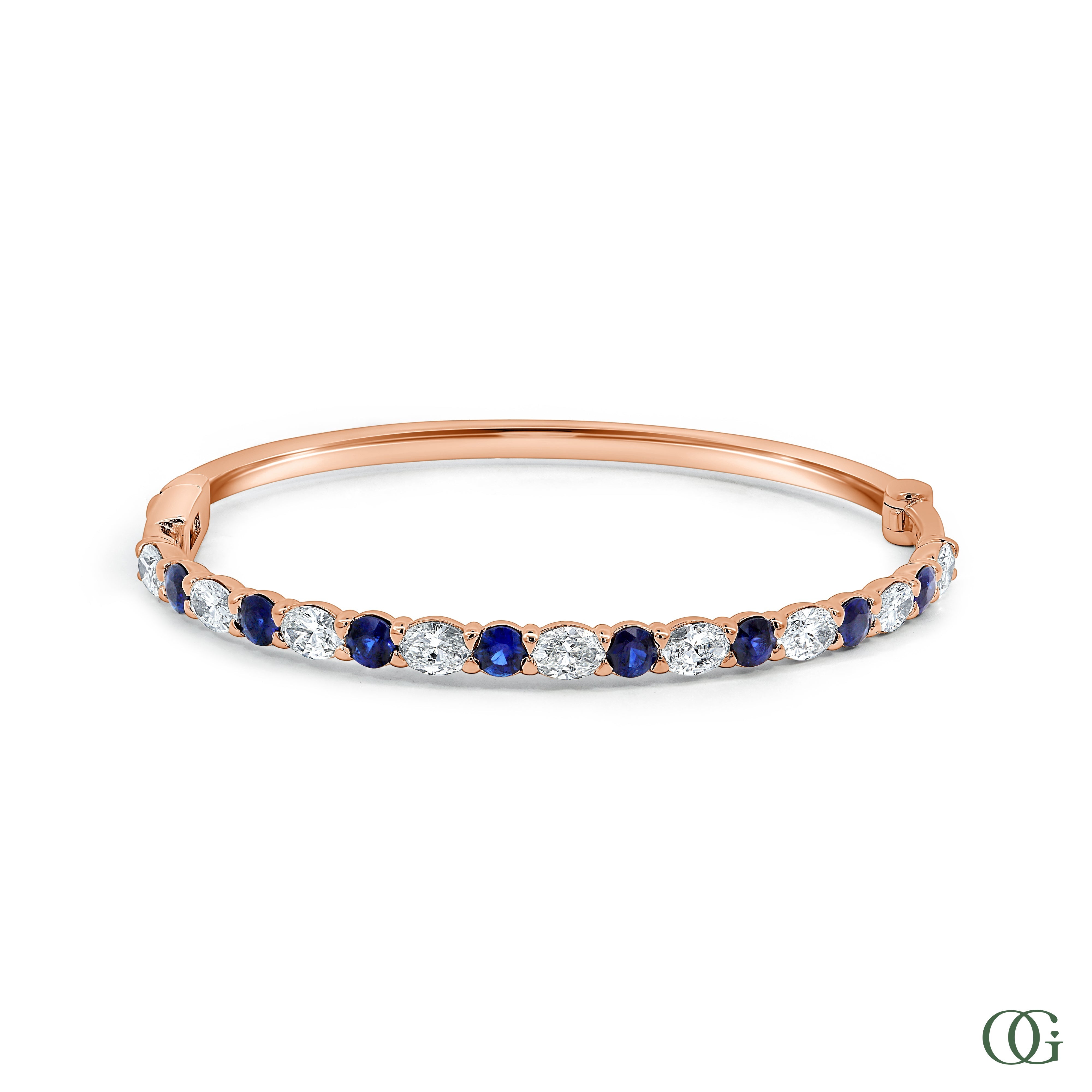 Oval Sapphire & Diamond Bangle 4.25 CTW