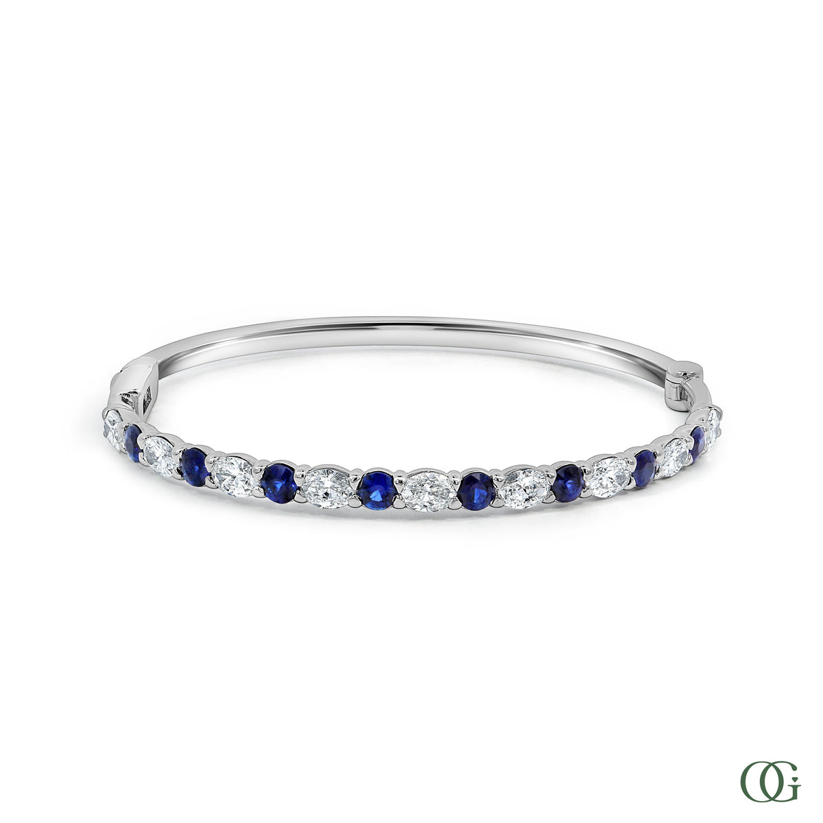 Oval Sapphire & Diamond Bangle 4.25 CTW