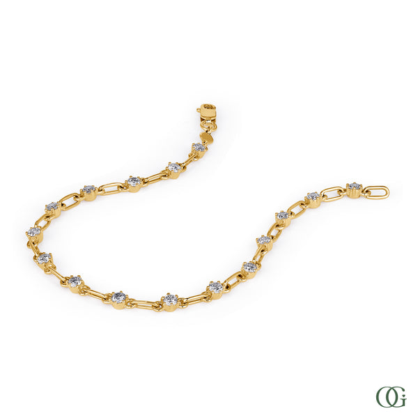 Lab Grown Diamond Link Bracelet in 14K & 18K Gold