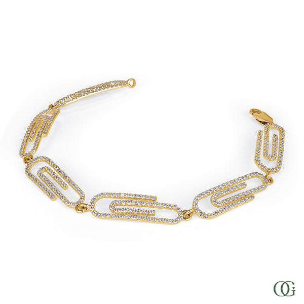 Lab Grown Diamond Paperclip Bracelet in 14K & 18K Gold