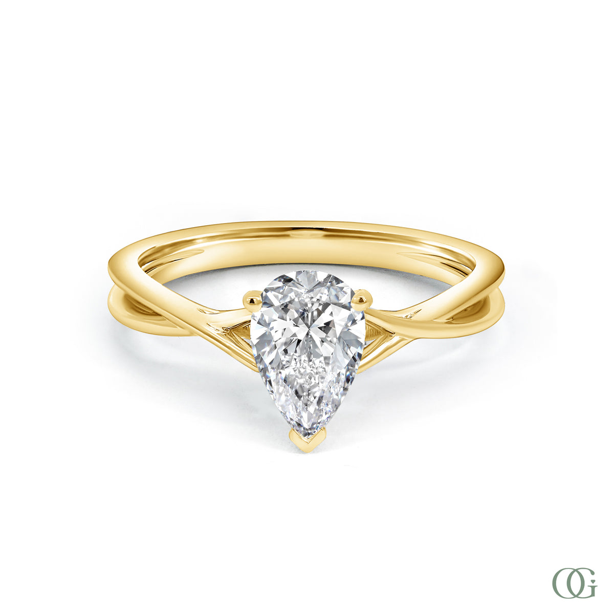 Dainty Petite Stunning Pear Shape Lab Grown Diamond Engagement Ring (1.06 CTW)