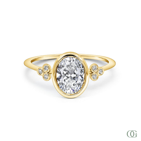 Dainty Petite Brilliant Oval Lab Grown Diamond Engagement Ring (0.68 CTW)