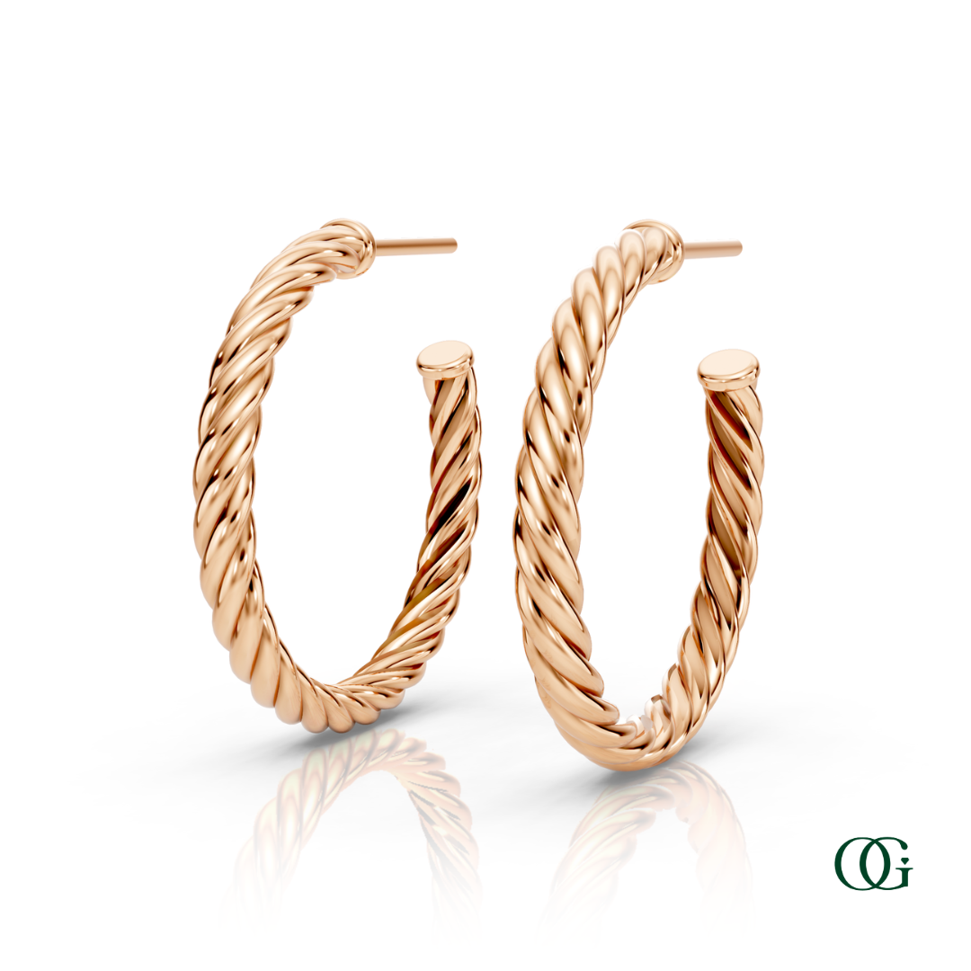 Twisted Rope Hoop Earrings