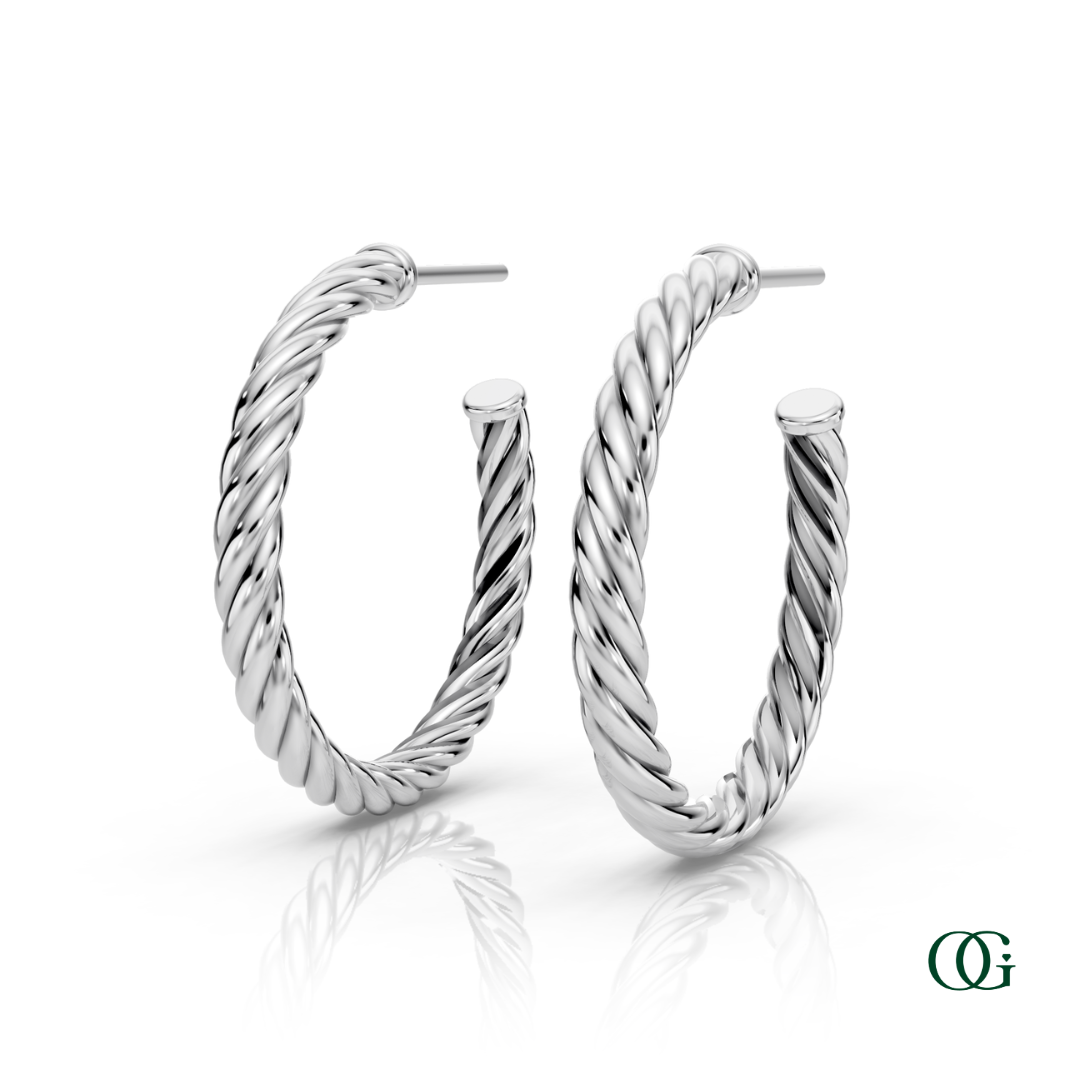 Twisted Rope Hoop Earrings
