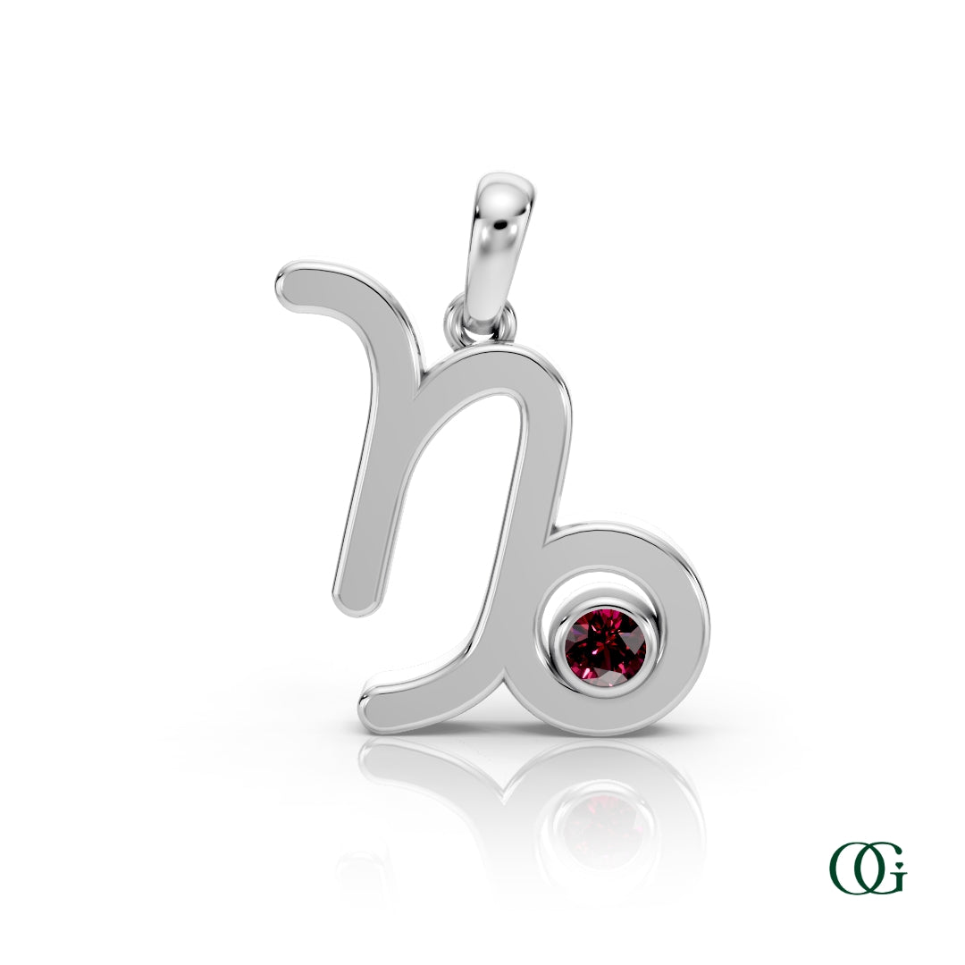 Capricorn Zodiac Birthstone Pendant