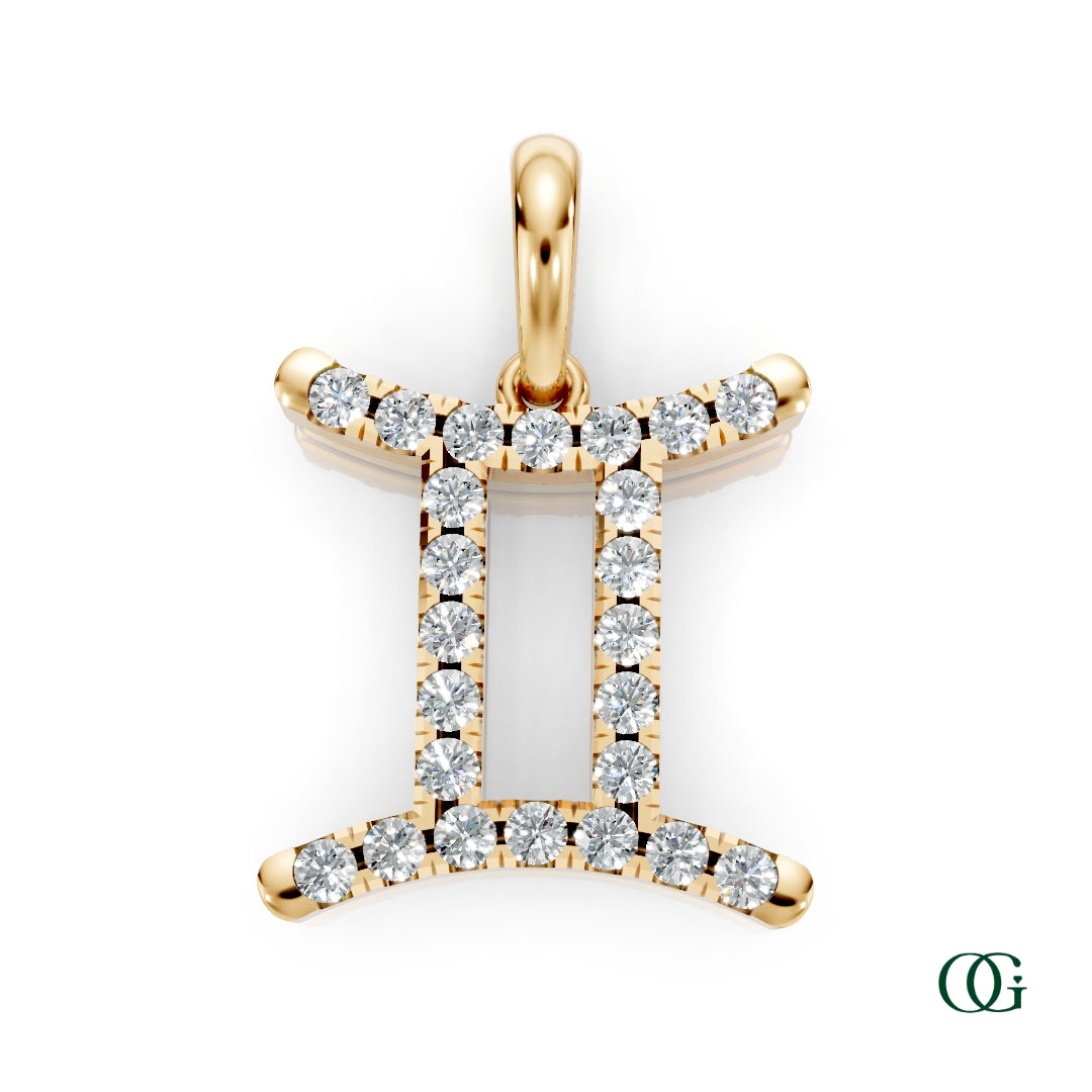 Gemini Pavé Diamond Zodiac Pendant