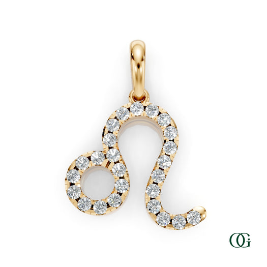 Y | Leo Pavé Diamond Zodiac Pendant in yellow gold