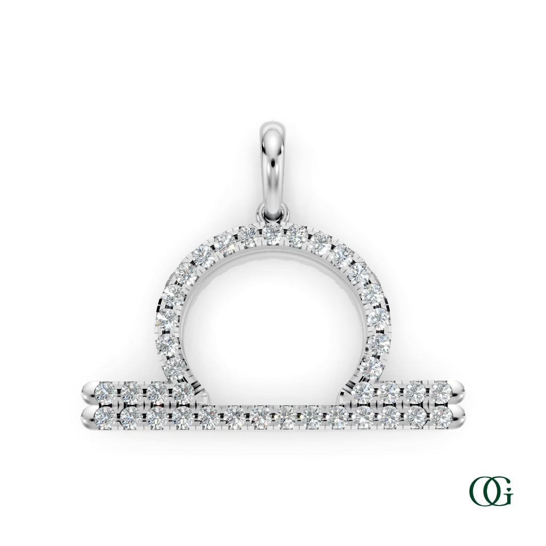 W | Libra Pavé Diamond Zodiac Pendant in white gold