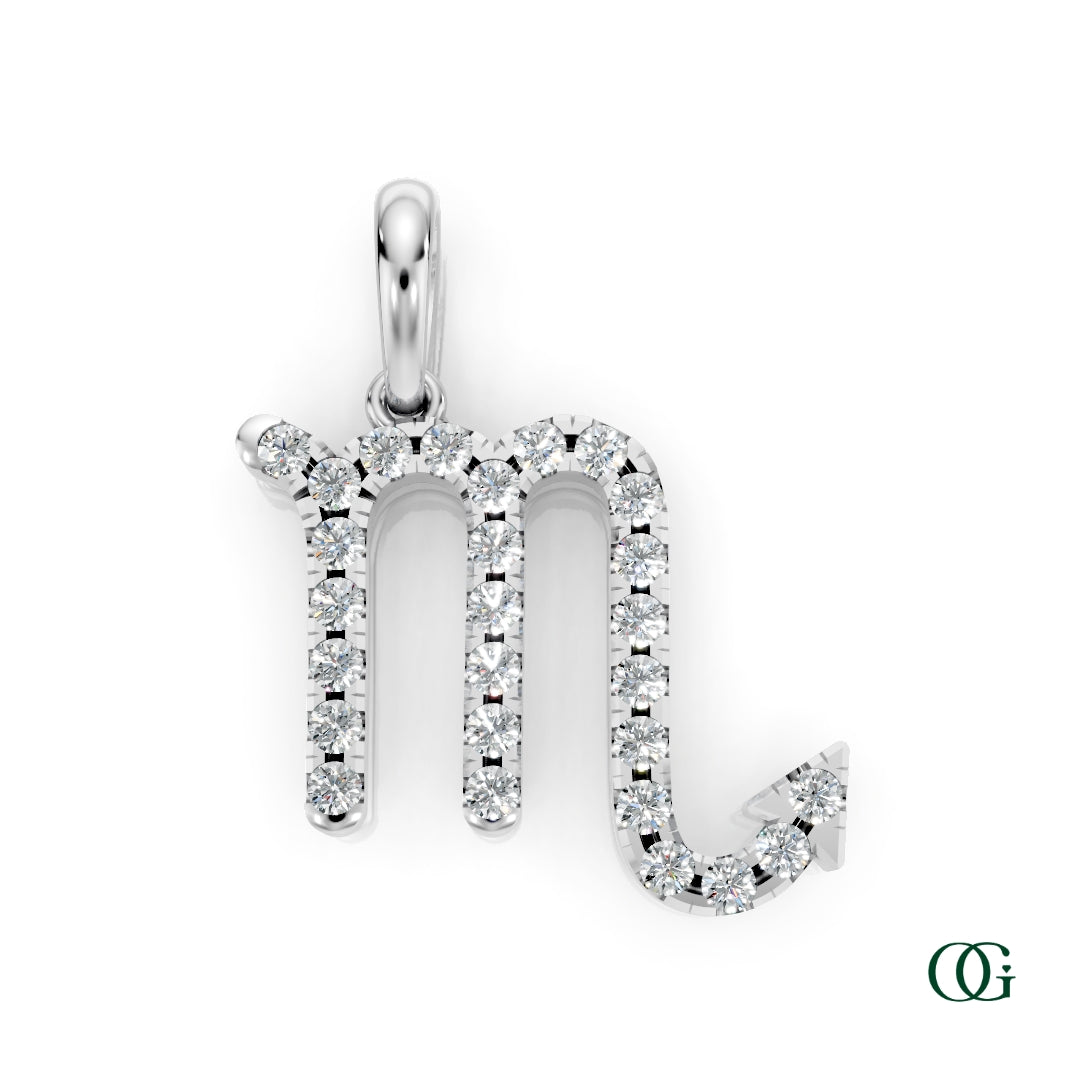 W | Scorpio Pavé Diamond Zodiac Pendant in white gold