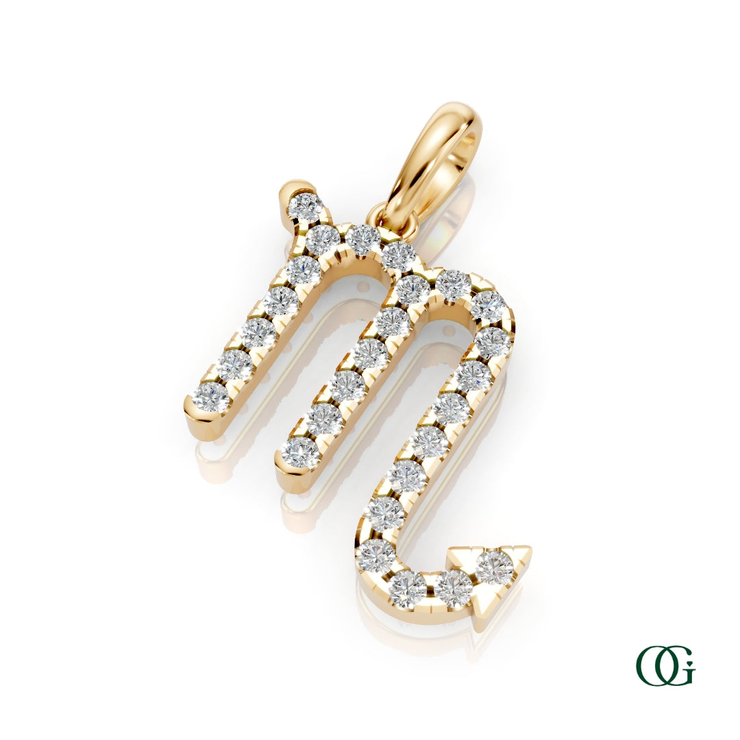 Y | Scorpio Pavé Diamond Zodiac Pendant in yellow gold
