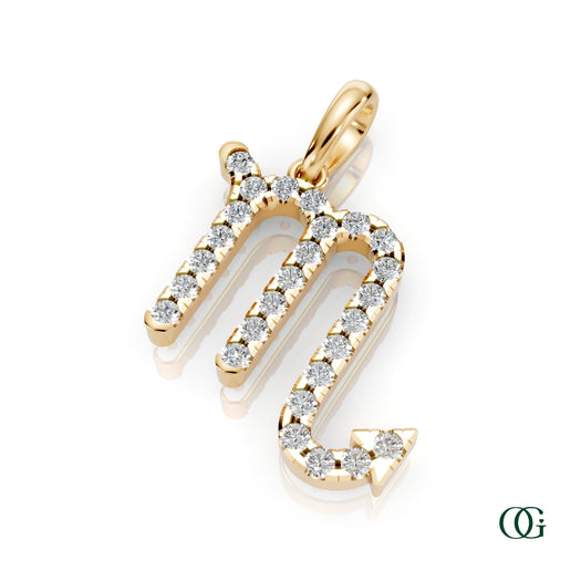 Y | Scorpio Pavé Diamond Zodiac Pendant in yellow gold