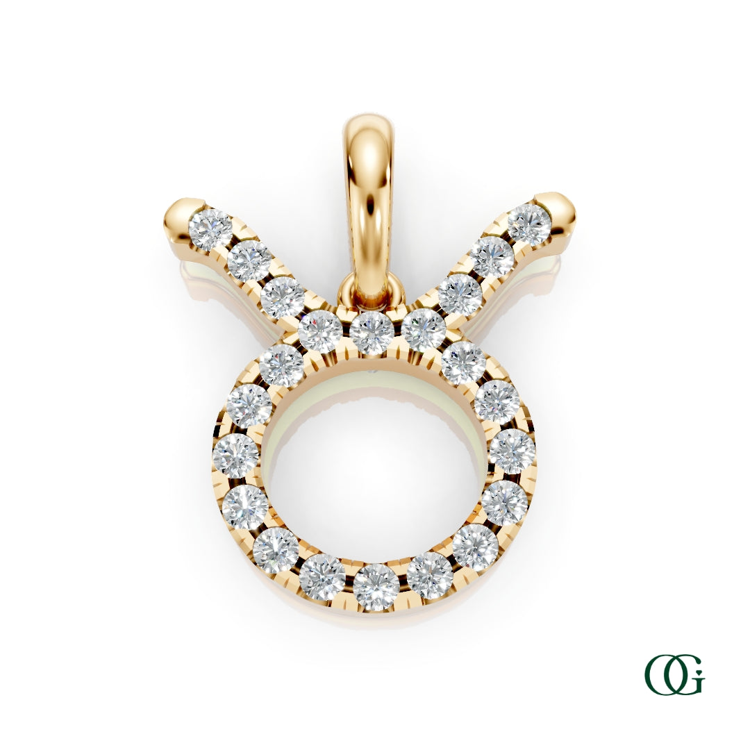 Y | Taurus Pavé Diamond Zodiac Pendant in yellow gold