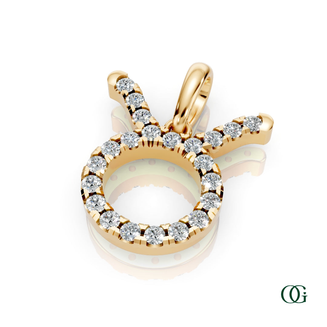 Y | Taurus Pavé Diamond Zodiac Pendant in yellow gold