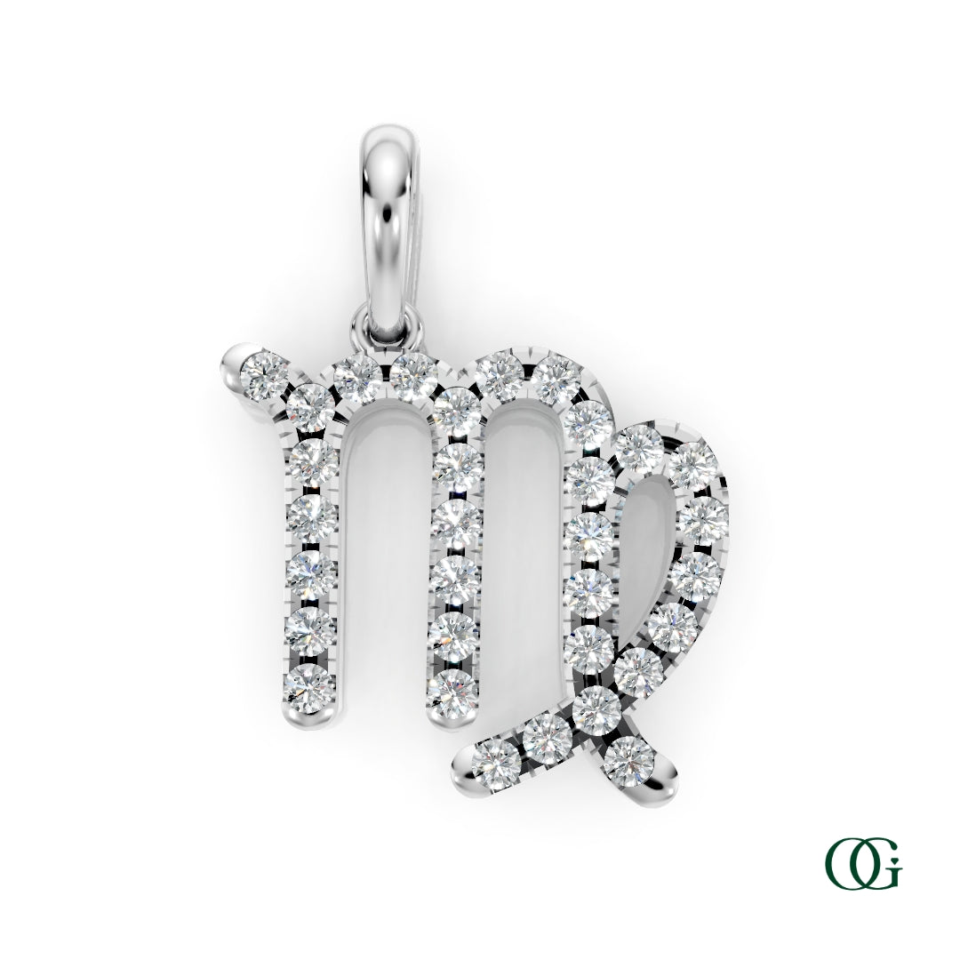 W | Virgo Pavé Diamond Zodiac Pendant in white gold