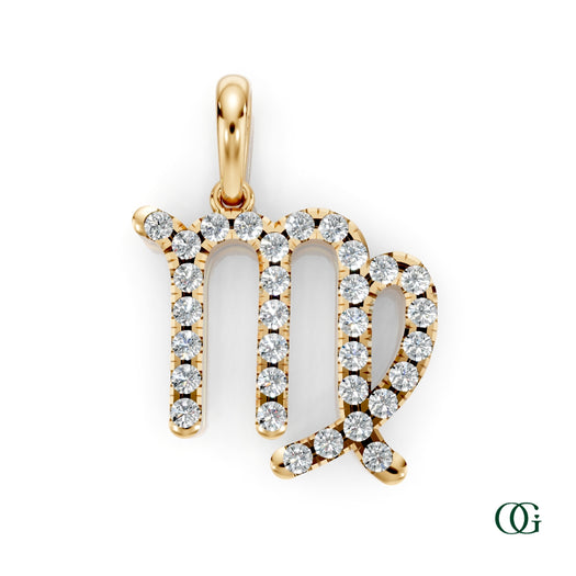 Y | Virgo Pavé Diamond Zodiac Pendant in yellow gold