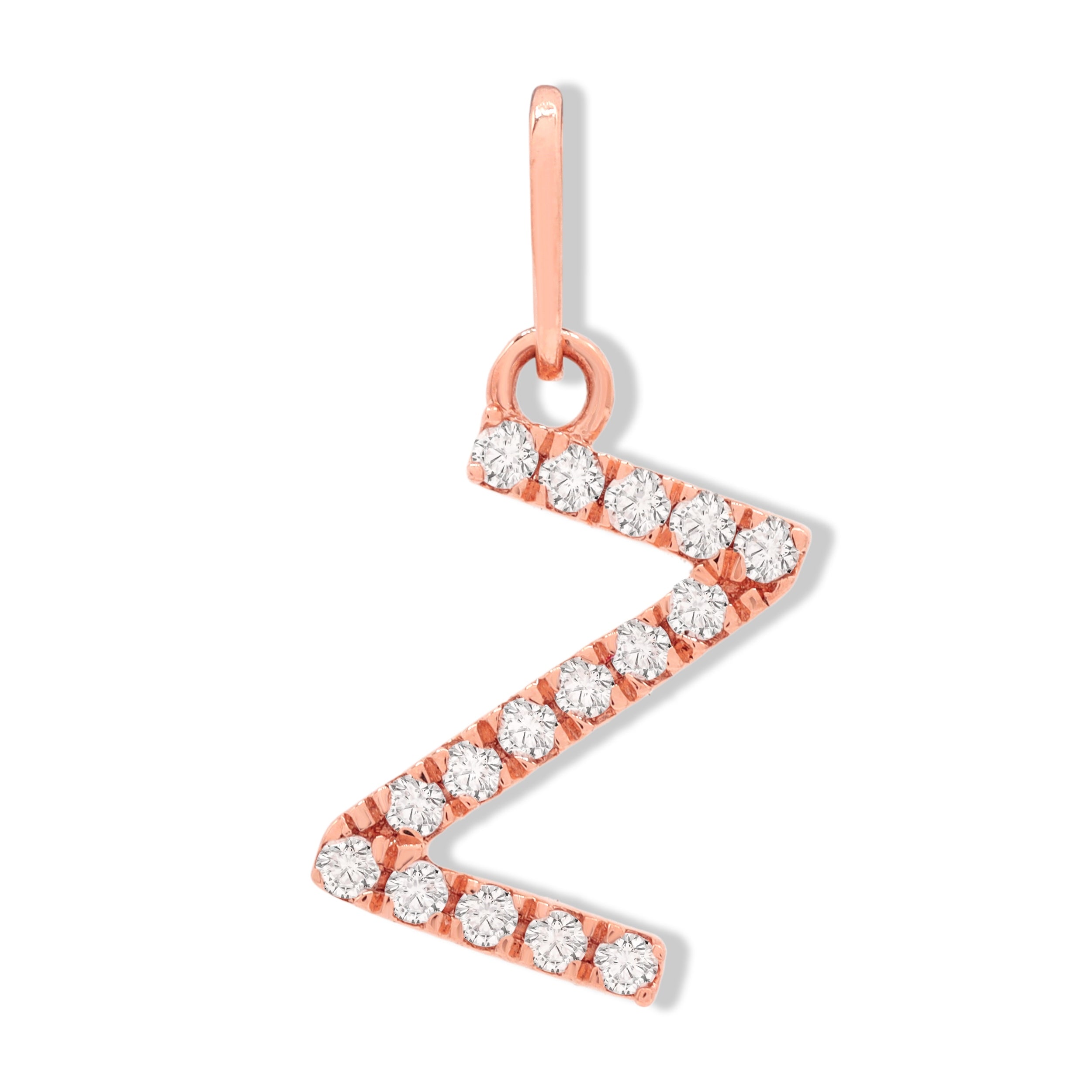Lab Grown Diamond Letter Pendant - Z