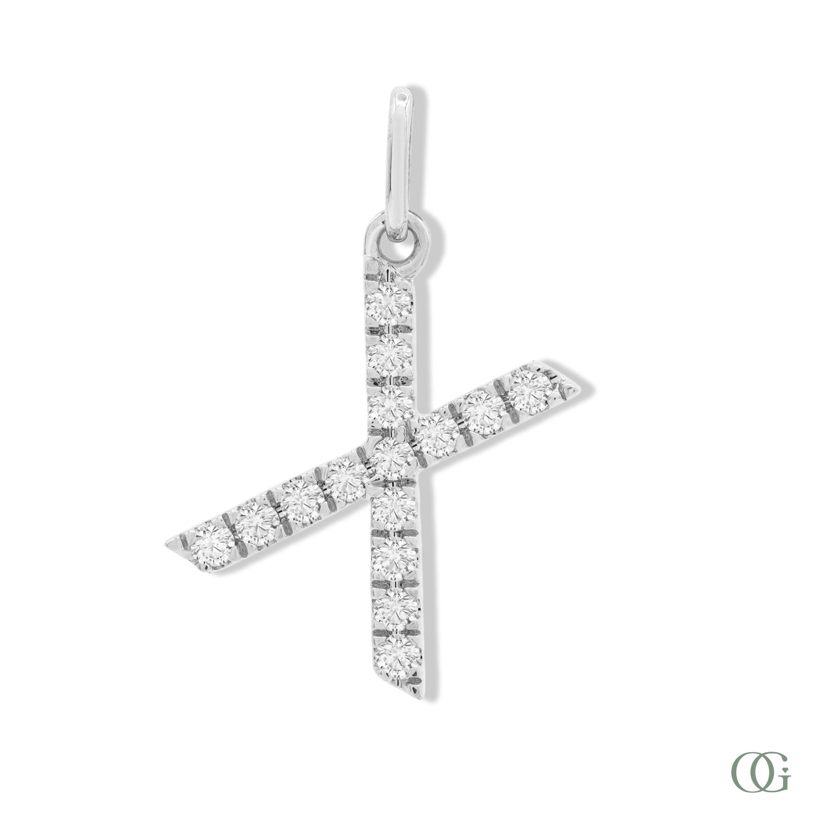 Lab Grown Diamond Letter Pendant - X
