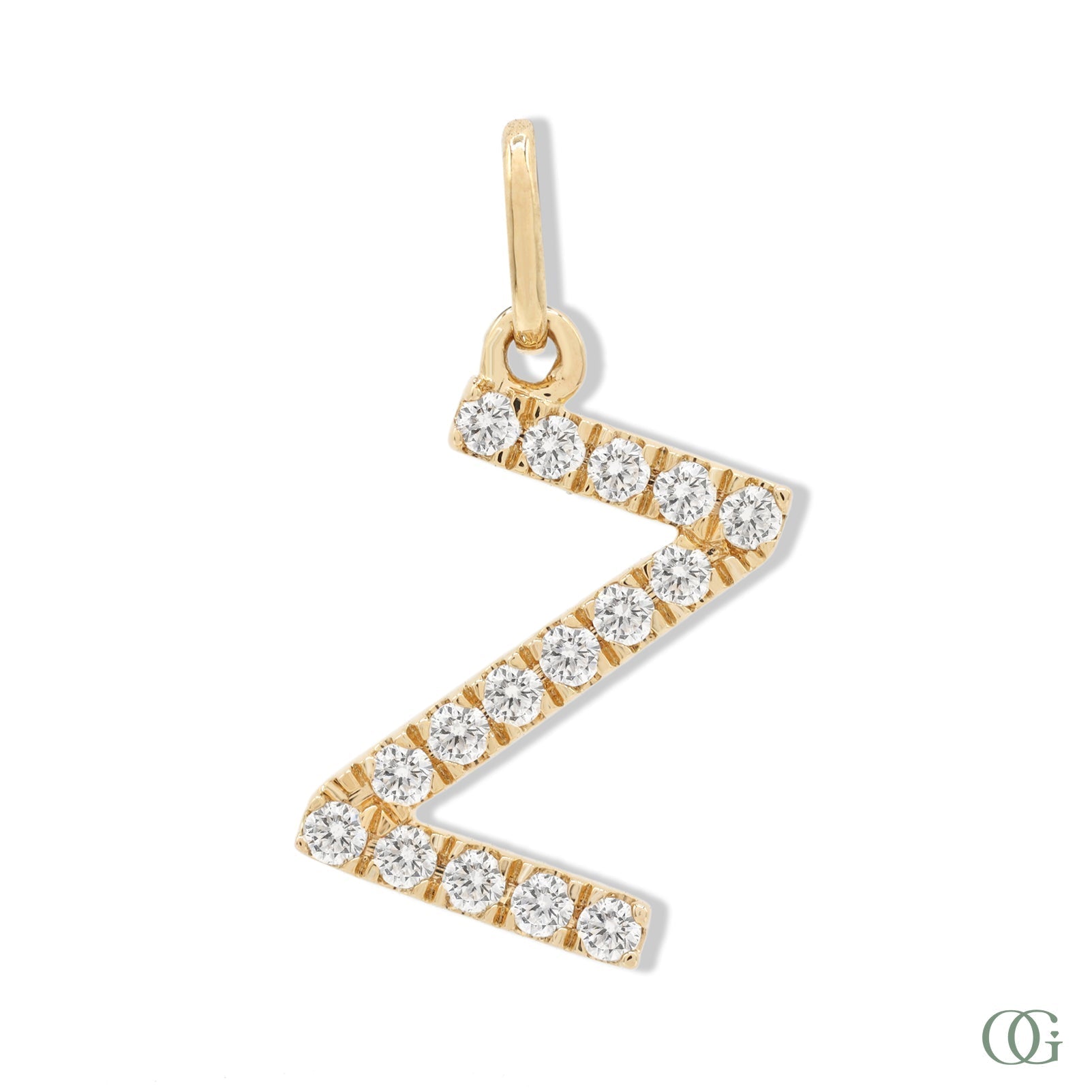 Lab Grown Diamond Letter Pendant - Z