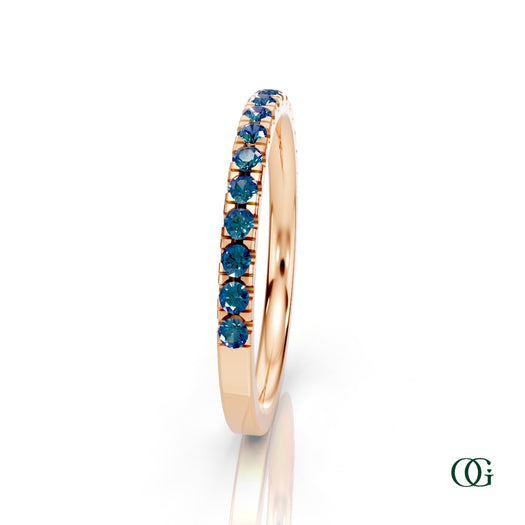 R|Personalized Alexandrite Birthstone Band Ringin Rose Gold