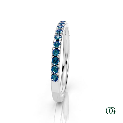 W|Personalized Alexandrite Birthstone Band Ringin White Gold