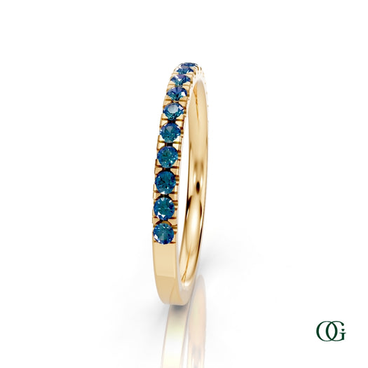 Y|Personalized Alexandrite Birthstone Band Ringin Yellow Gold