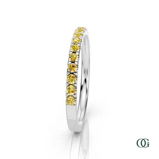 W|Personalized Citrine Birthstone Band Ringin White Gold