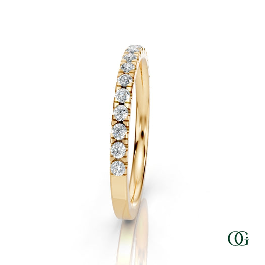 Y|Personalized Diamond Birthstone Band Ringin Yellow Gold