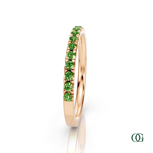 R|Personalized Peridot Birthstone Band Ringin Rose Gold
