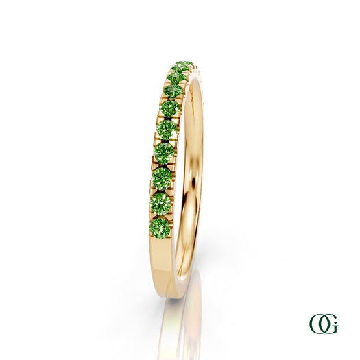 Y|Personalized Peridot Birthstone Band Ringin Yellow Gold