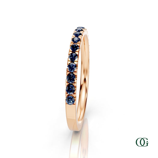 R|Personalized Sapphire Birthstone Band Ringin Rose Gold