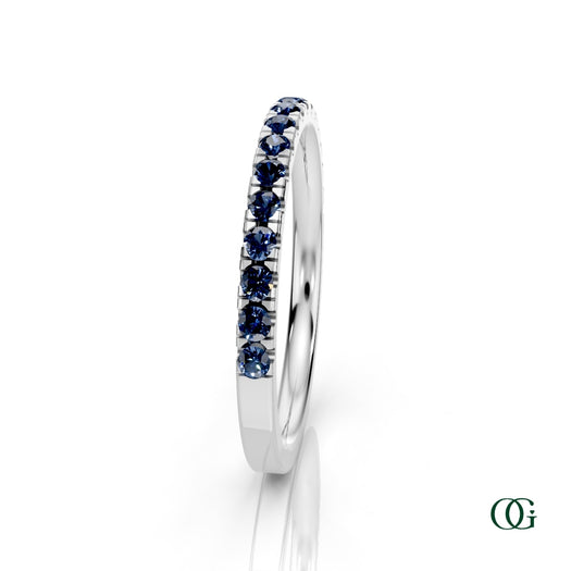 W|Personalized Sapphire Birthstone Band Ringin White Gold