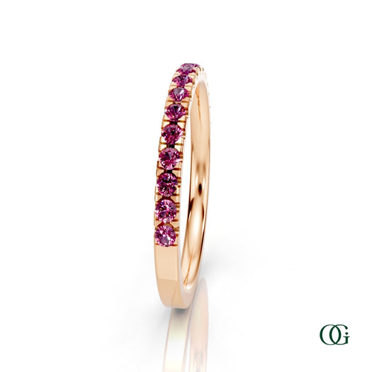 R|Personalized Tourmaline Birthstone Band Ringin Rose Gold