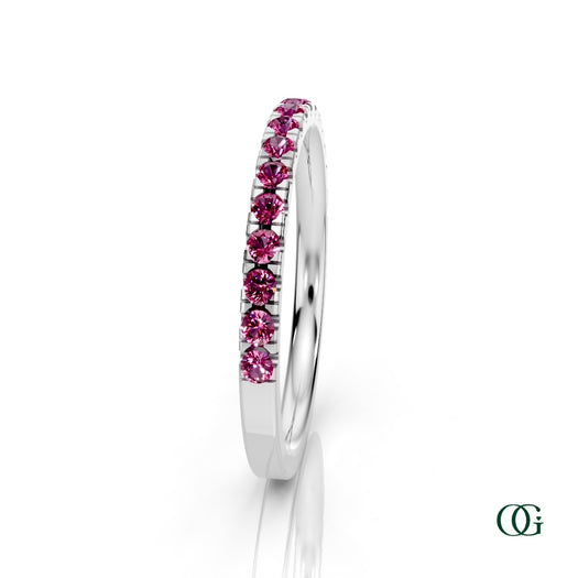 W|Personalized Tourmaline Birthstone Band Ringin White Gold