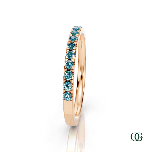R|Personalized Topaz Birthstone Band Ringin Rose Gold