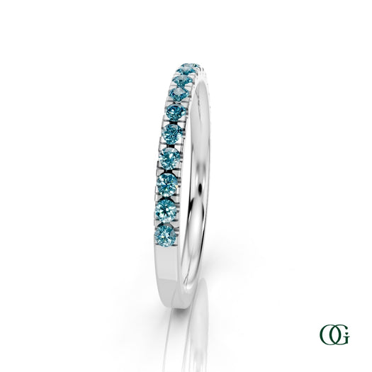 W|Personalized Topaz Birthstone Band Ringin White Gold