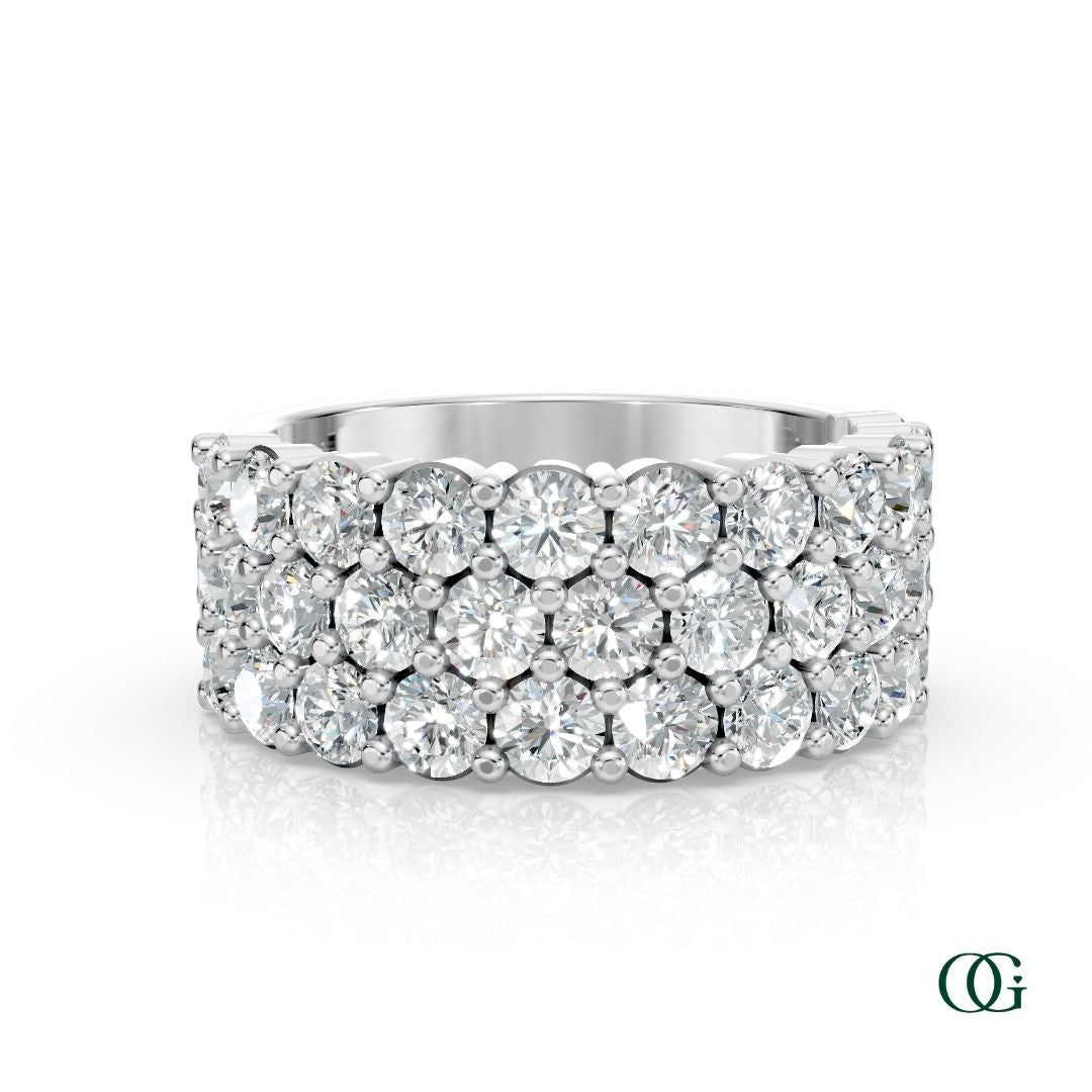 Wide Round Diamond Band
